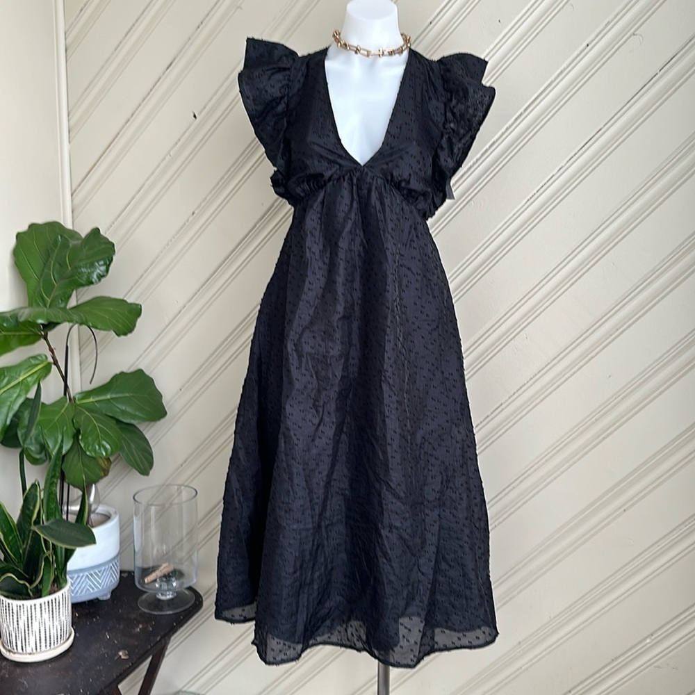 Chelsea 28 Ruffle Cap Sleeve Organza Midi Dress XXS - Picture 5 of 14